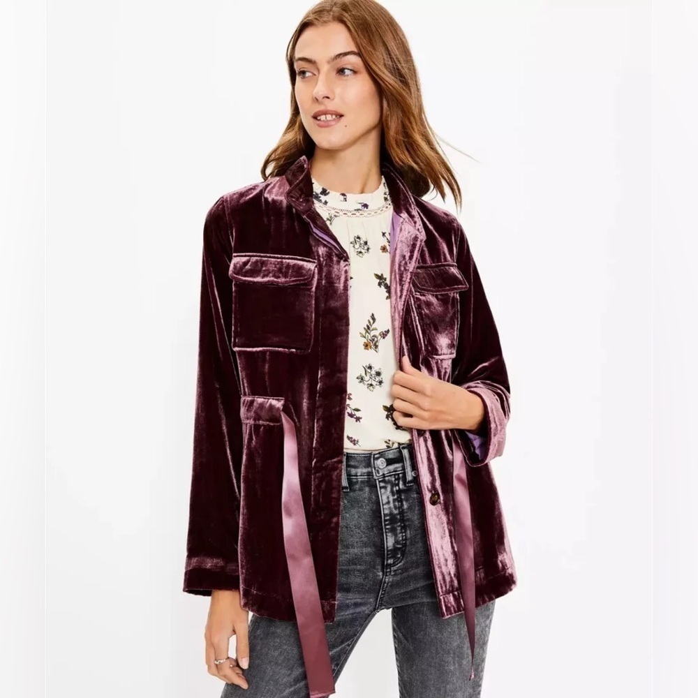 LOFT Velvet Utility Jacket - Picture 4 of 9
